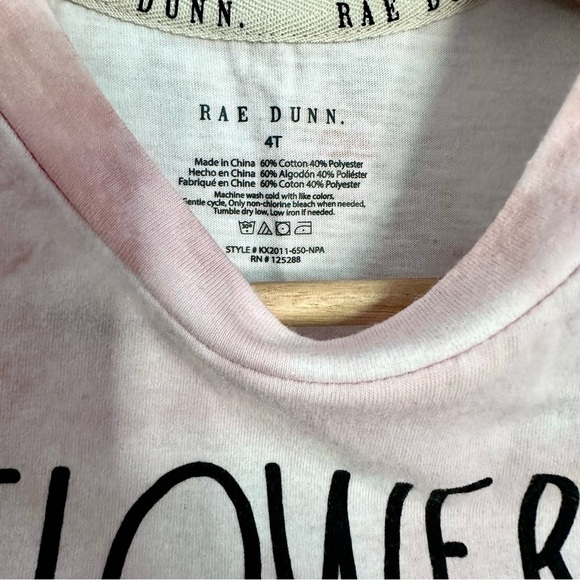 Flower Girl Kids T-Shirt - Pink Rae Dunn 4T - Picture 3 of 3